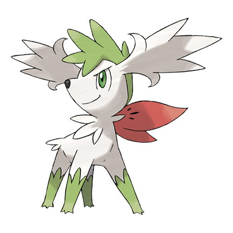 Shaymin-sky - grass/flying type Pokémon #10006, official artwork from Pokédex