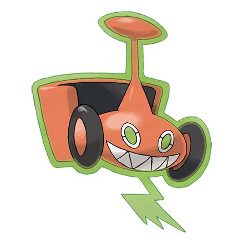 Rotom-mow - electric/grass type Pokémon #10012, official artwork from Pokédex