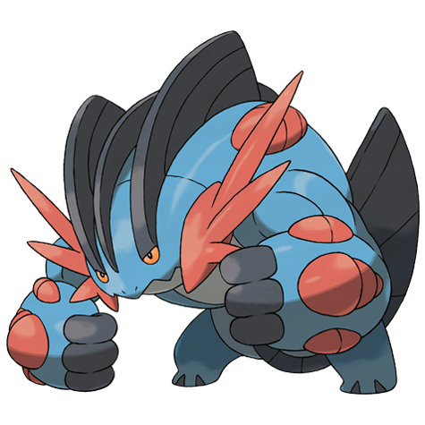 Swampert-mega - water/ground type Pokémon #10064, official artwork from Pokédex