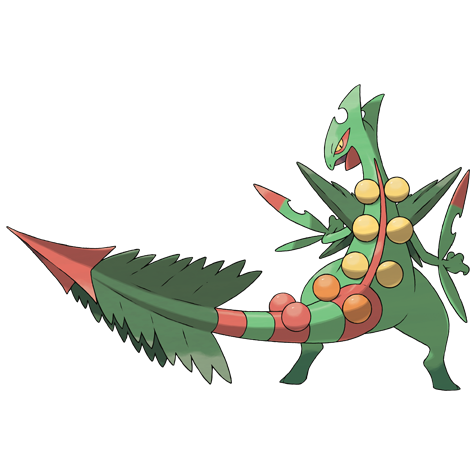 Sceptile-mega - grass/dragon type Pokémon #10065, official artwork from Pokédex