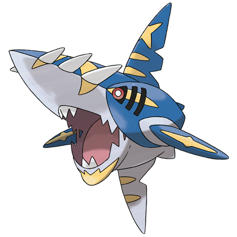 Sharpedo-mega - water/dark type Pokémon #10070, official artwork from Pokédex