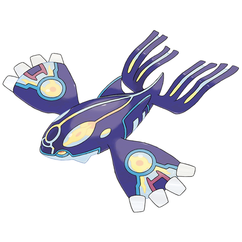 Kyogre-primal - water type Pokémon #10077, official artwork from Pokédex