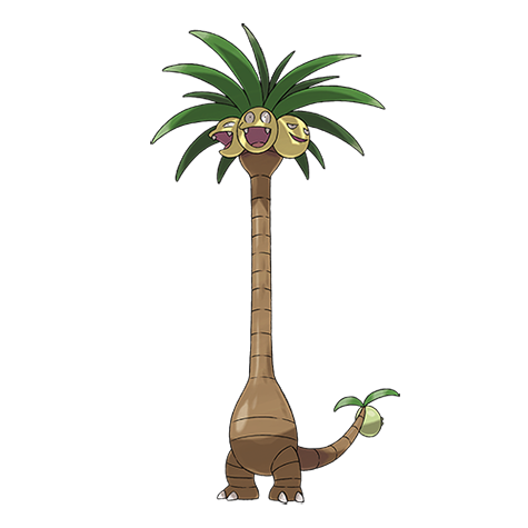 Exeggutor-alola - grass/dragon type Pokémon #10114, official artwork from Pokédex