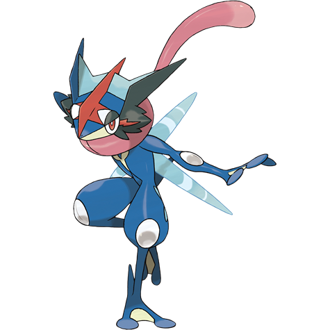 Greninja-ash - water/dark type Pokémon #10117, official artwork from Pokédex
