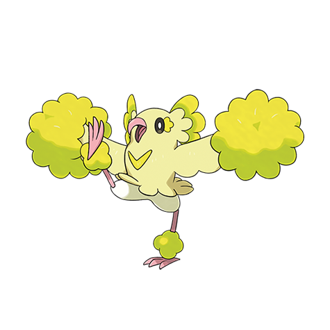 Oricorio-pom-pom - electric/flying type Pokémon #10123, official artwork from Pokédex