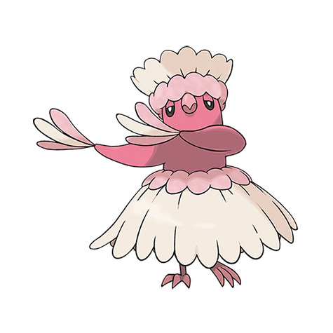 Oricorio-pau - psychic/flying type Pokémon #10124, official artwork from Pokédex