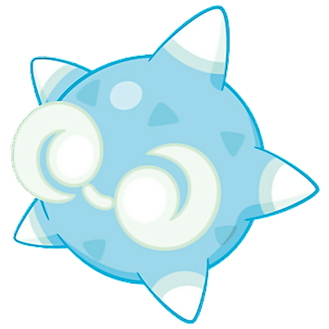 Minior-blue - rock/flying type Pokémon #10140, official artwork from Pokédex