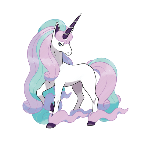 Rapidash-galar - psychic/fairy type Pokémon #10163, official artwork from Pokédex