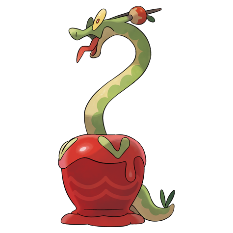Hydrapple - grass/dragon type Pokémon #1019, official artwork from Pokédex