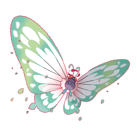 Butterfree-gmax - bug/flying type Pokémon #10198, official artwork from Pokédex