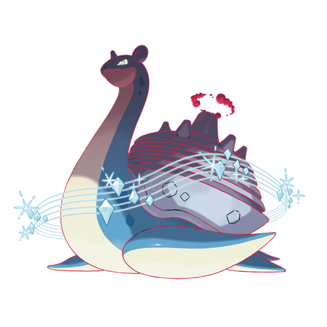 Lapras-gmax - water/ice type Pokémon #10204, official artwork from Pokédex