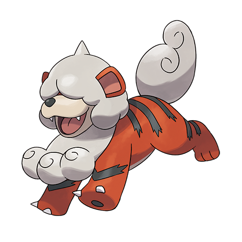 Growlithe-hisui - fire/rock type Pokémon #10229, official artwork from Pokédex