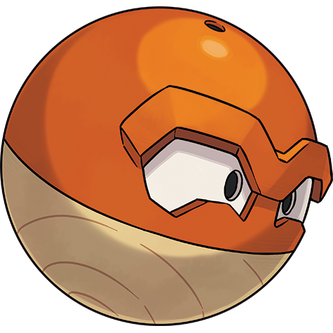 Voltorb-hisui - electric/grass type Pokémon #10231, official artwork from Pokédex