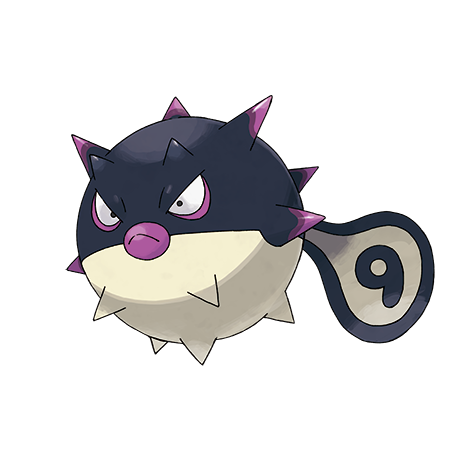Qwilfish-hisui - dark/poison type Pokémon #10234, official artwork from Pokédex