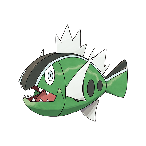 Basculin-white-striped - water type Pokémon #10247, official artwork from Pokédex