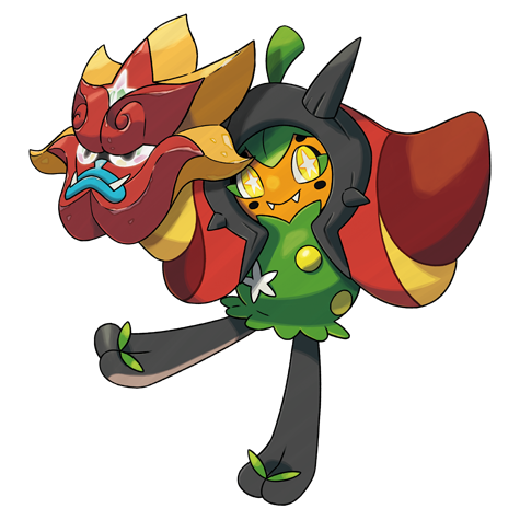 Ogerpon-hearthflame-mask - grass/fire type Pokémon #10274, official artwork from Pokédex