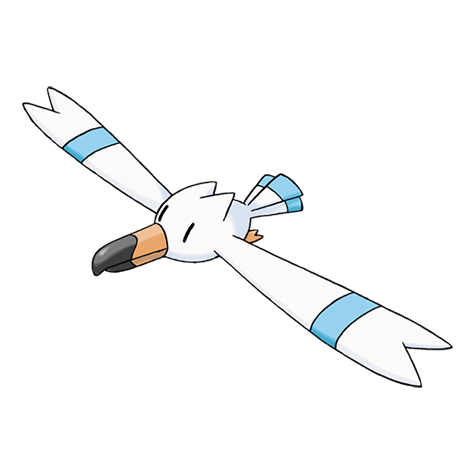 Wingull - water/flying type Pokémon #278, official artwork from Pokédex