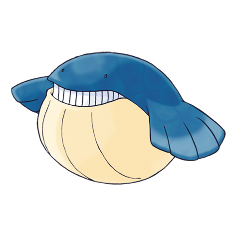Wailmer - water type Pokémon #320, official artwork from Pokédex