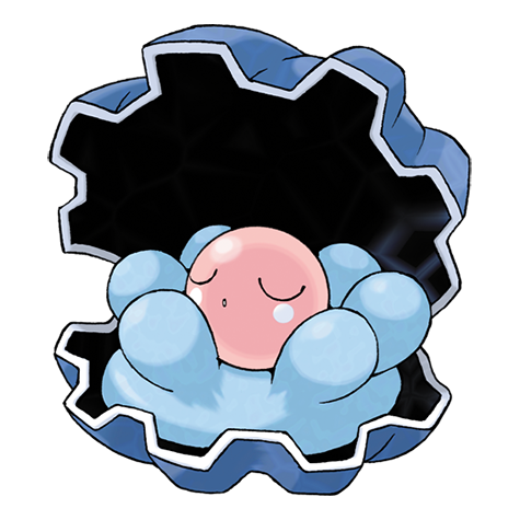 Clamperl - water type Pokémon #366, official artwork from Pokédex
