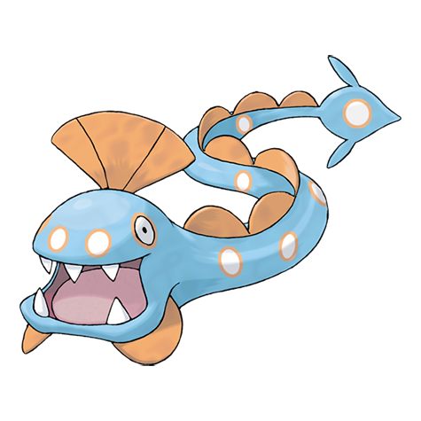Huntail - water type Pokémon #367, official artwork from Pokédex