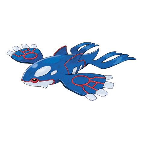Kyogre - water type Pokémon #382, official artwork from Pokédex