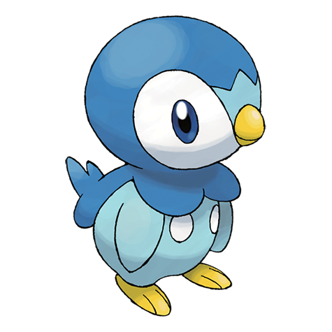 Piplup - water type Pokémon #393, official artwork from Pokédex