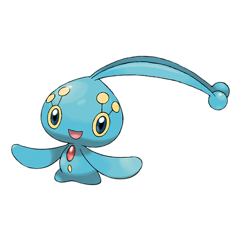 Manaphy - water type Pokémon #490, official artwork from Pokédex