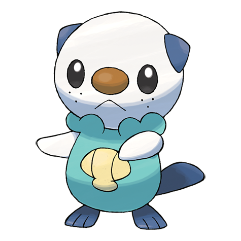 Oshawott - water type Pokémon #501, official artwork from Pokédex