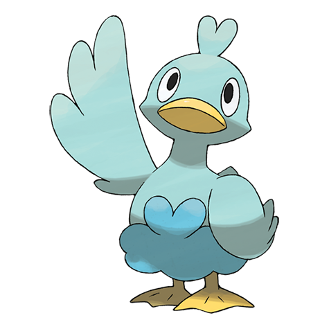 Ducklett - water/flying type Pokémon #580, official artwork from Pokédex