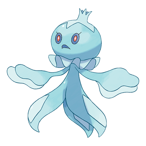 Frillish - water/ghost type Pokémon #592, official artwork from Pokédex
