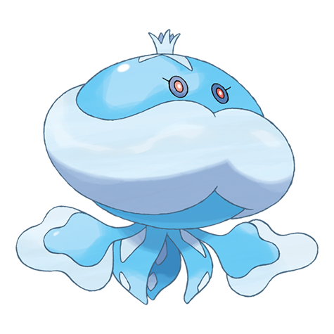 Jellicent - water/ghost type Pokémon #593, official artwork from Pokédex