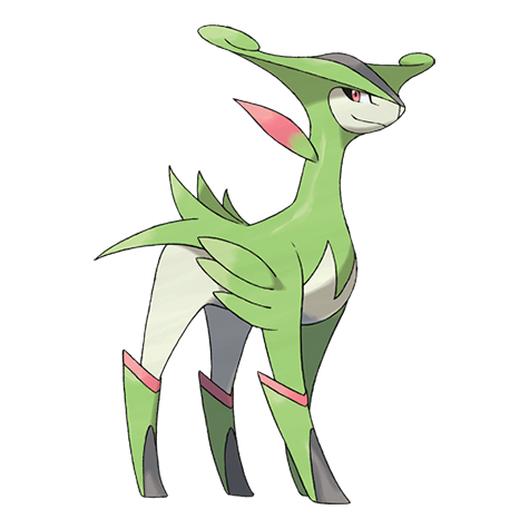 Virizion - grass/fighting type Pokémon #640, official artwork from Pokédex
