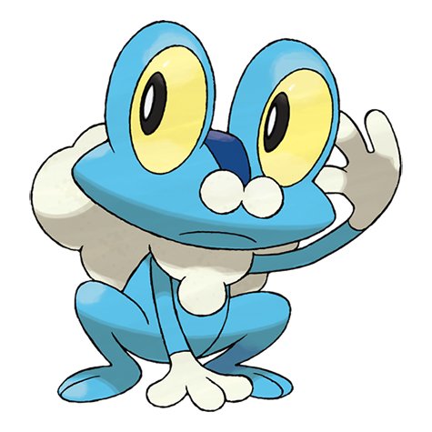 Froakie - water type Pokémon #656, official artwork from Pokédex