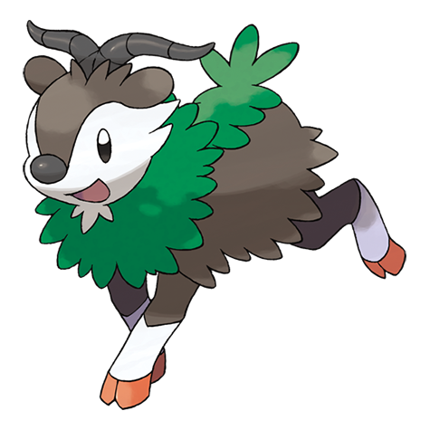 Skiddo - grass type Pokémon #672, official artwork from Pokédex
