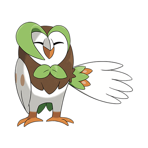 Dartrix - grass/flying type Pokémon #723, official artwork from Pokédex