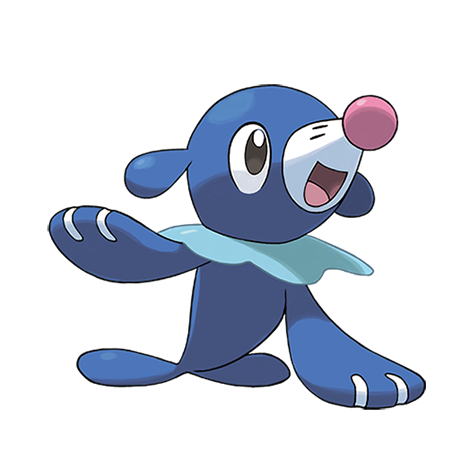 Popplio - water type Pokémon #728, official artwork from Pokédex
