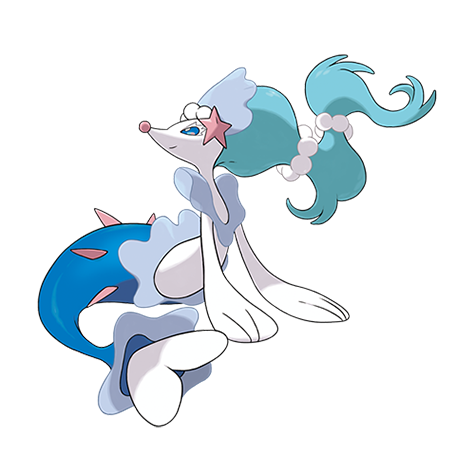 Primarina - water/fairy type Pokémon #730, official artwork from Pokédex