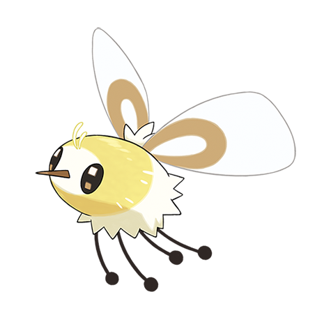 Cutiefly - bug/fairy type Pokémon #742, official artwork from Pokédex