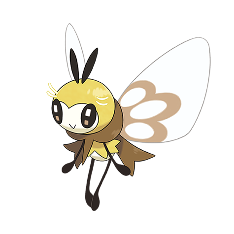 Ribombee - bug/fairy type Pokémon #743, official artwork from Pokédex