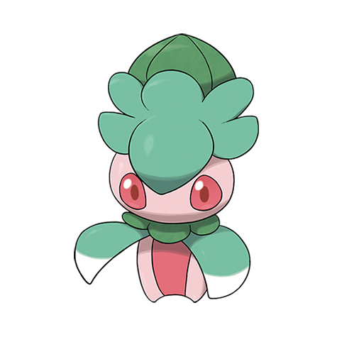 Fomantis - grass type Pokémon #753, official artwork from Pokédex