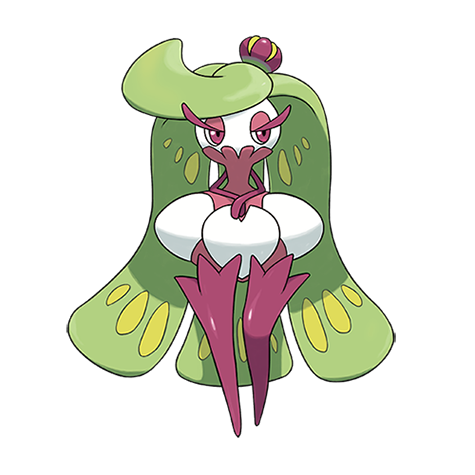 Tsareena - grass type Pokémon #763, official artwork from Pokédex