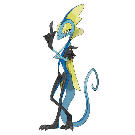 Inteleon - water type Pokémon #818, official artwork from Pokédex