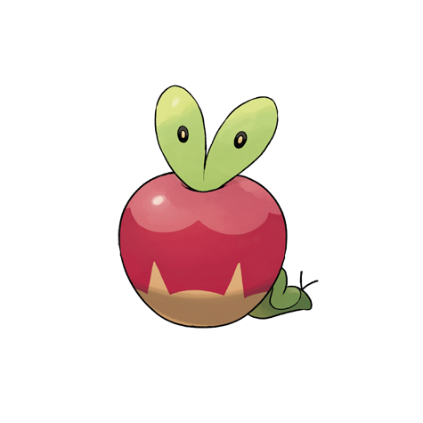 Applin - grass/dragon type Pokémon #840, official artwork from Pokédex