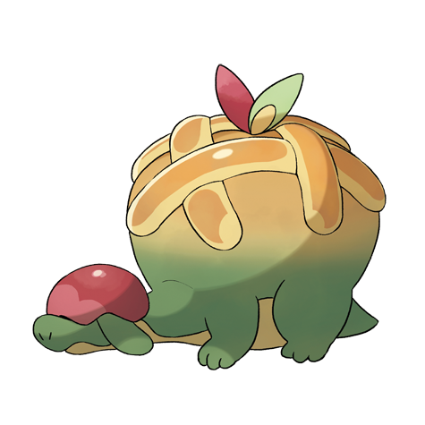 Appletun - grass/dragon type Pokémon #842, official artwork from Pokédex