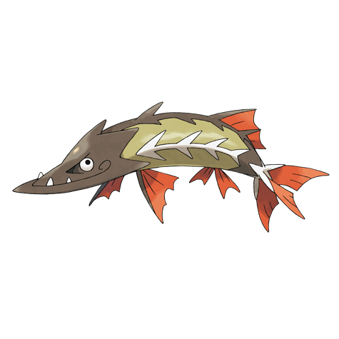 Barraskewda - water type Pokémon #847, official artwork from Pokédex