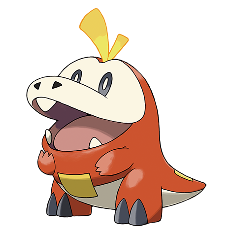 Fuecoco - fire type Pokémon #909, official artwork from Pokédex