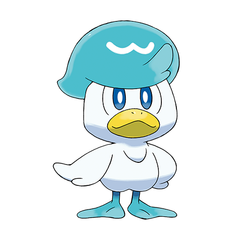 Quaxly - water type Pokémon #912, official artwork from Pokédex