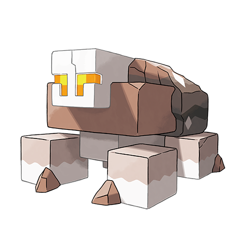 Naclstack - rock type Pokémon #933, official artwork from Pokédex
