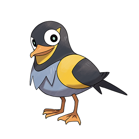 Wattrel - electric/flying type Pokémon #940, official artwork from Pokédex