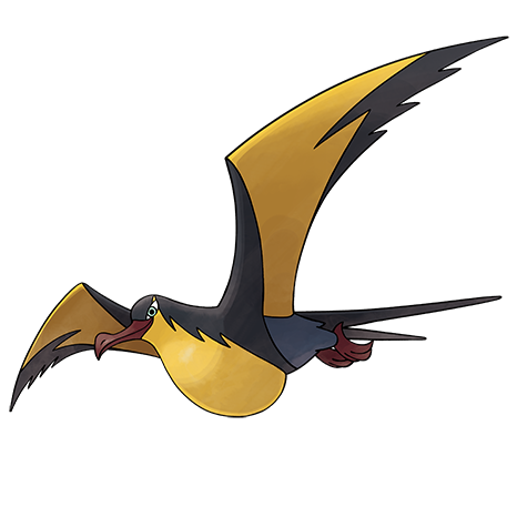 Kilowattrel - electric/flying type Pokémon #941, official artwork from Pokédex